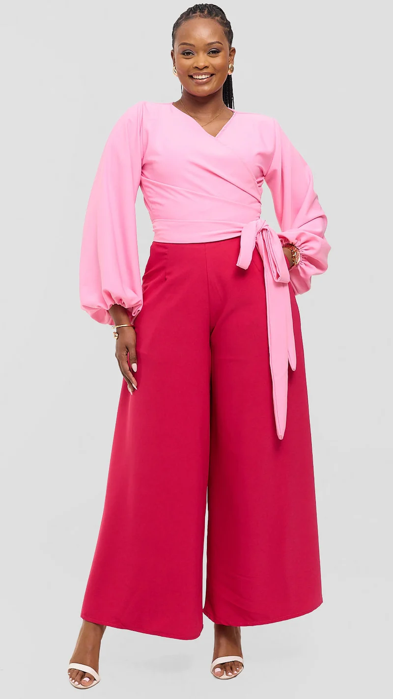 Eunike Zaria Wrap Top - Baby Pink
