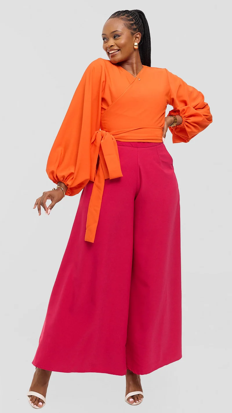 Eunike Zaria Wrap Top - Orange