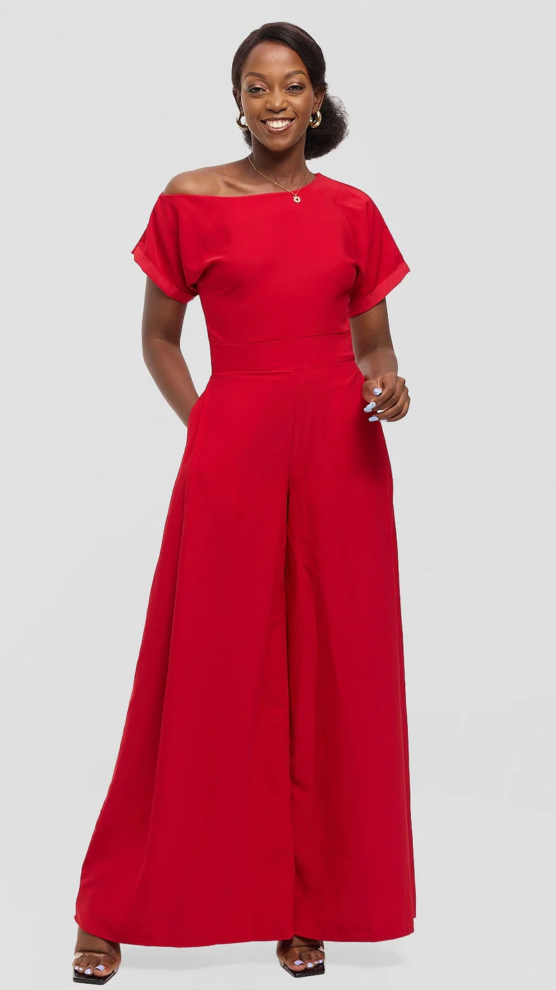 Eunike Joy Jumpsuit - Red