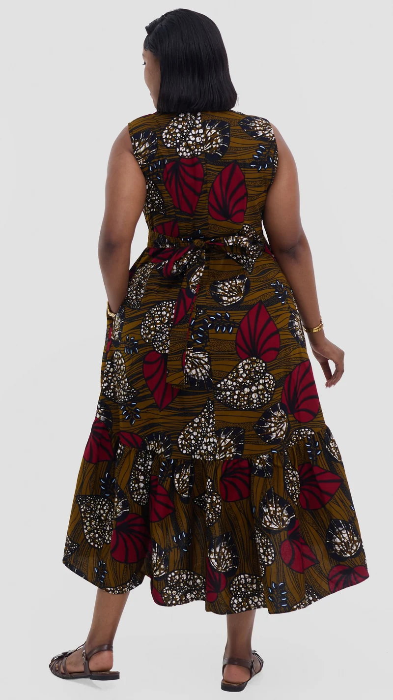 Safari Savannah Kitenge Midi Wrap Dress - Sipo Print