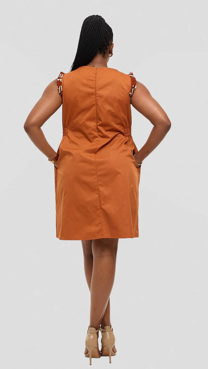 MAITU Angaza Dress - Burnt Orange