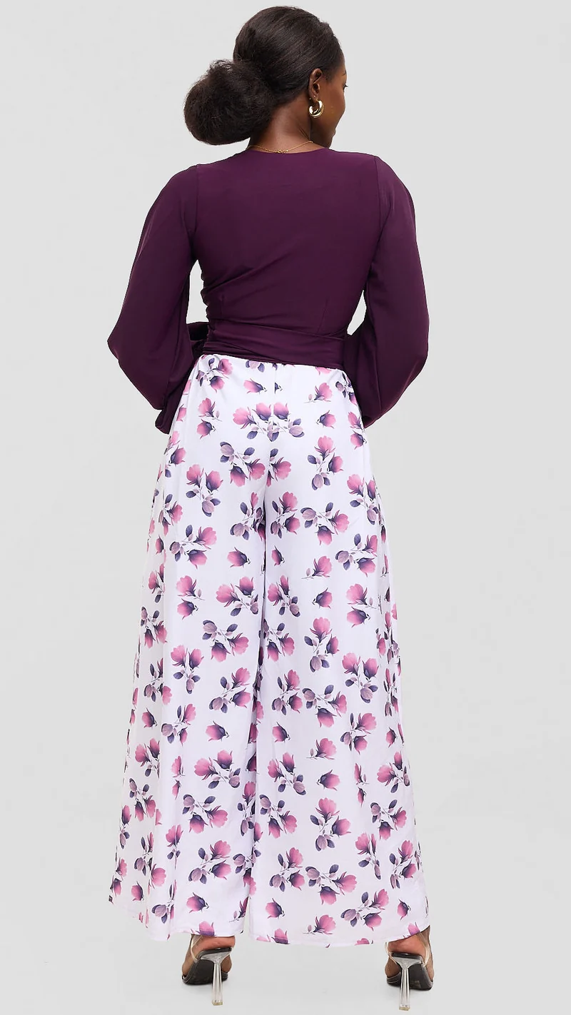 Eunike Midnight Bloom Palazzo Set - Purple