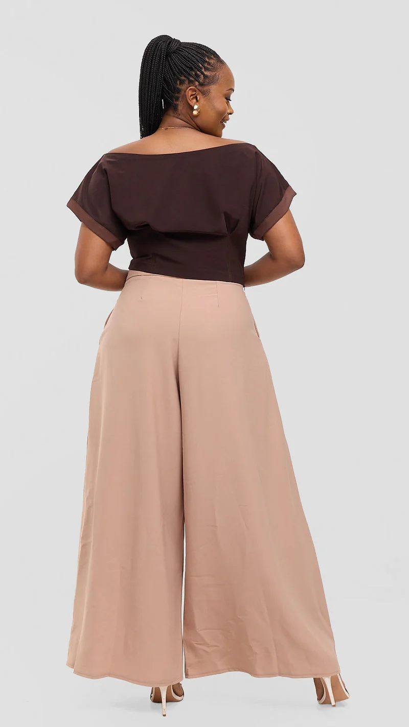 Eunike Peppy Palazzo Set - Brown