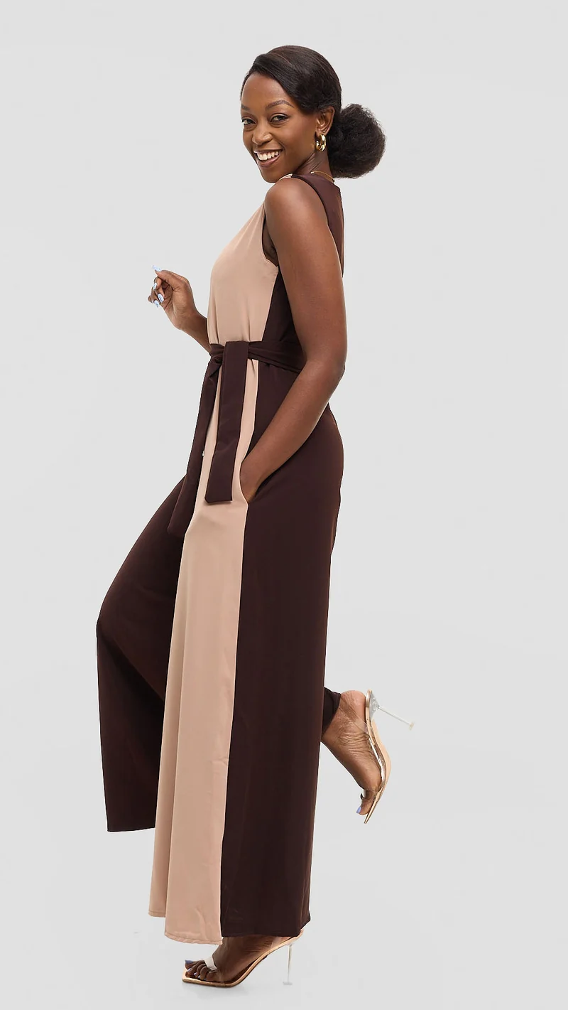 Eunike Amara Jumpsuit - Nude / Brown