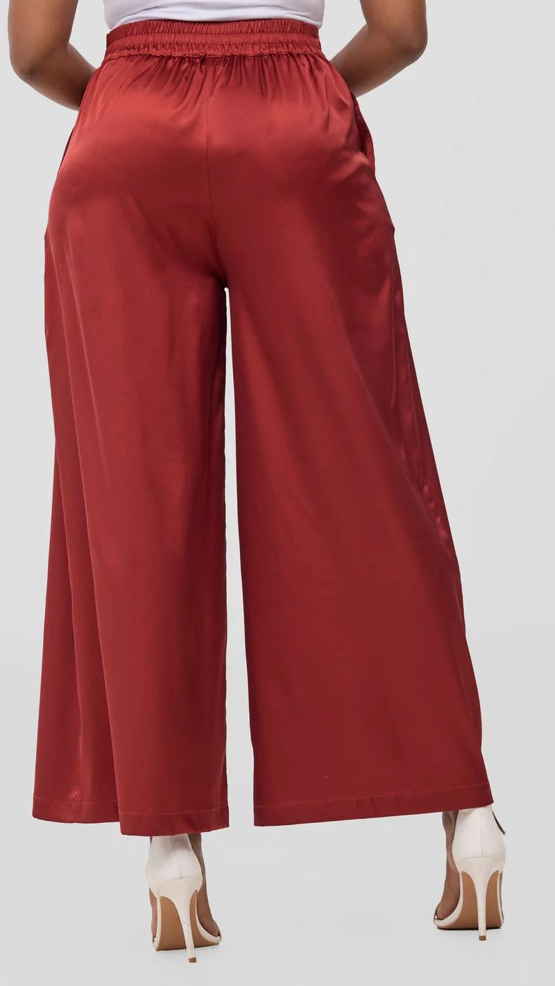 Vivo Chidii Wide Leg Pants - Dark Red