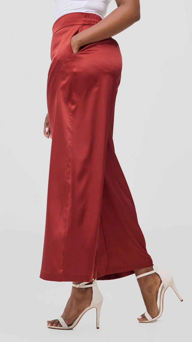 Vivo Chidii Wide Leg Pants - Dark Red