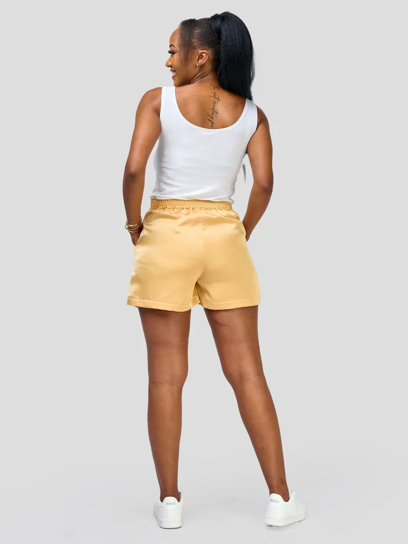 Vivo Nimali Satin Shorts - Gold