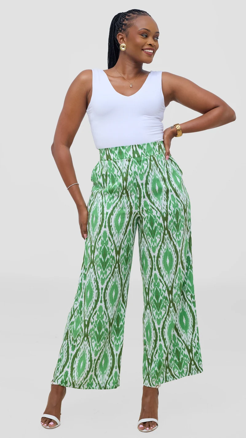 Vivo Samira Pants - Green / Dark Green Print