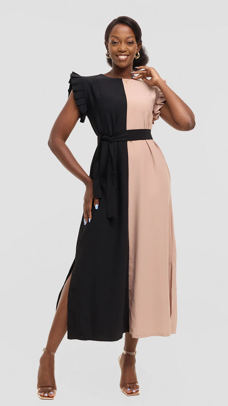 Eunike Mali Maxi Dress - Black / Beige