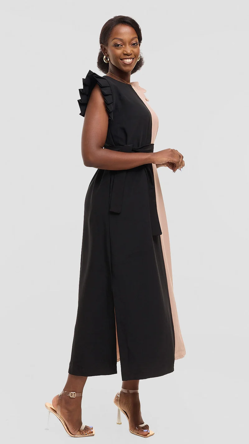 Eunike Mali Maxi Dress - Black / Beige