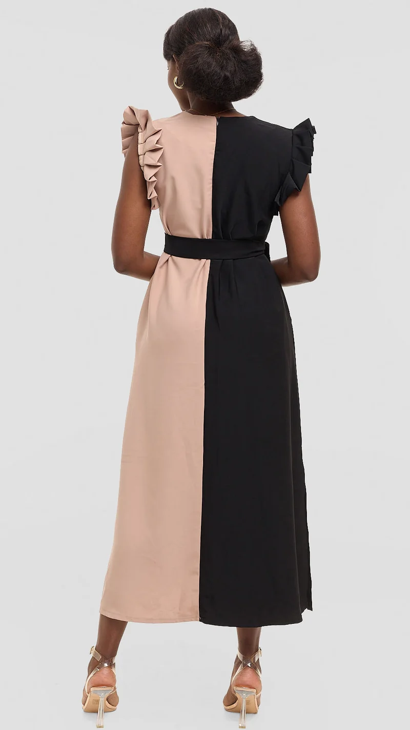 Eunike Mali Maxi Dress - Black / Beige