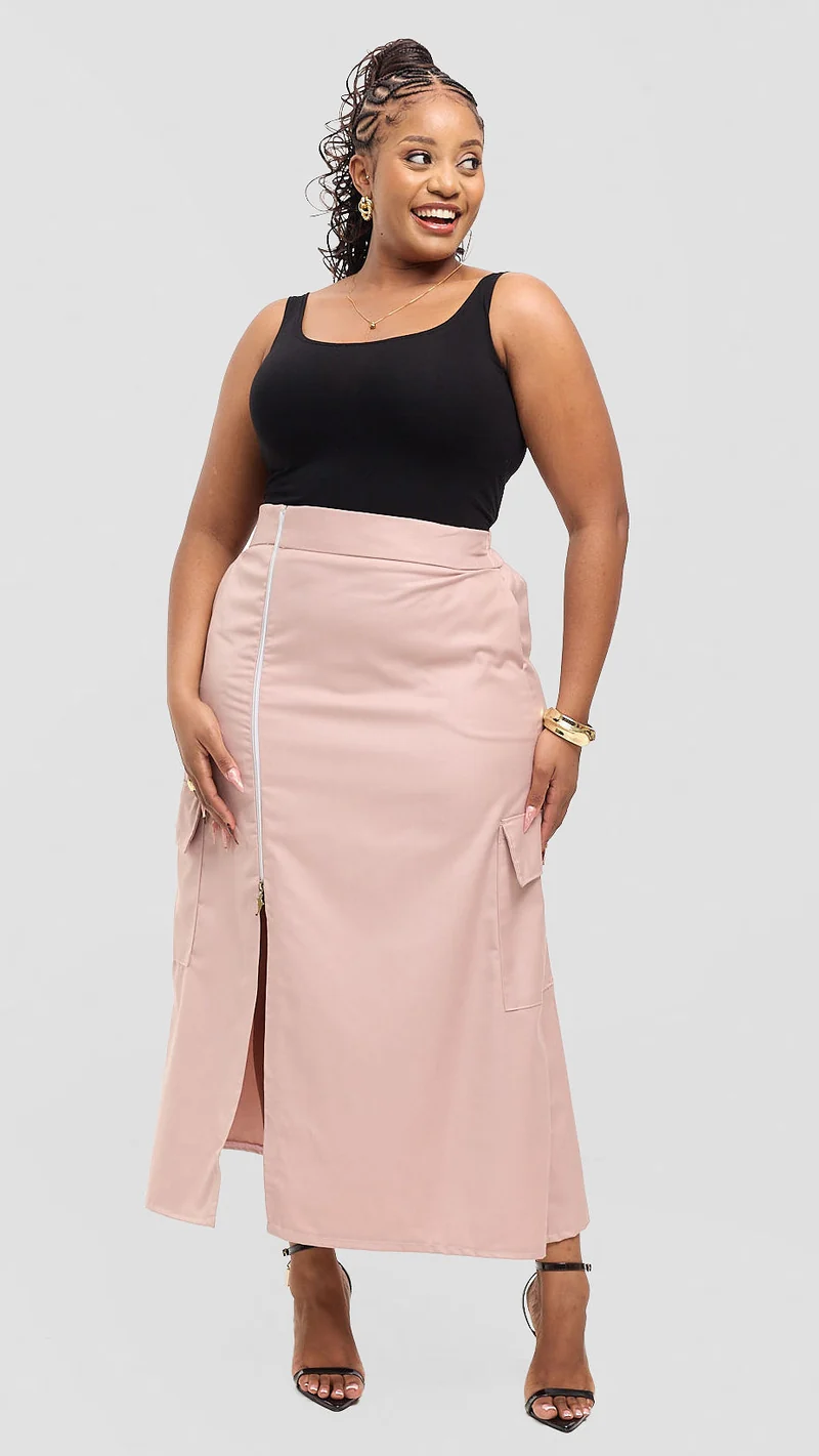 Eunike Zuri Maxi Cargo Skirt - Beige