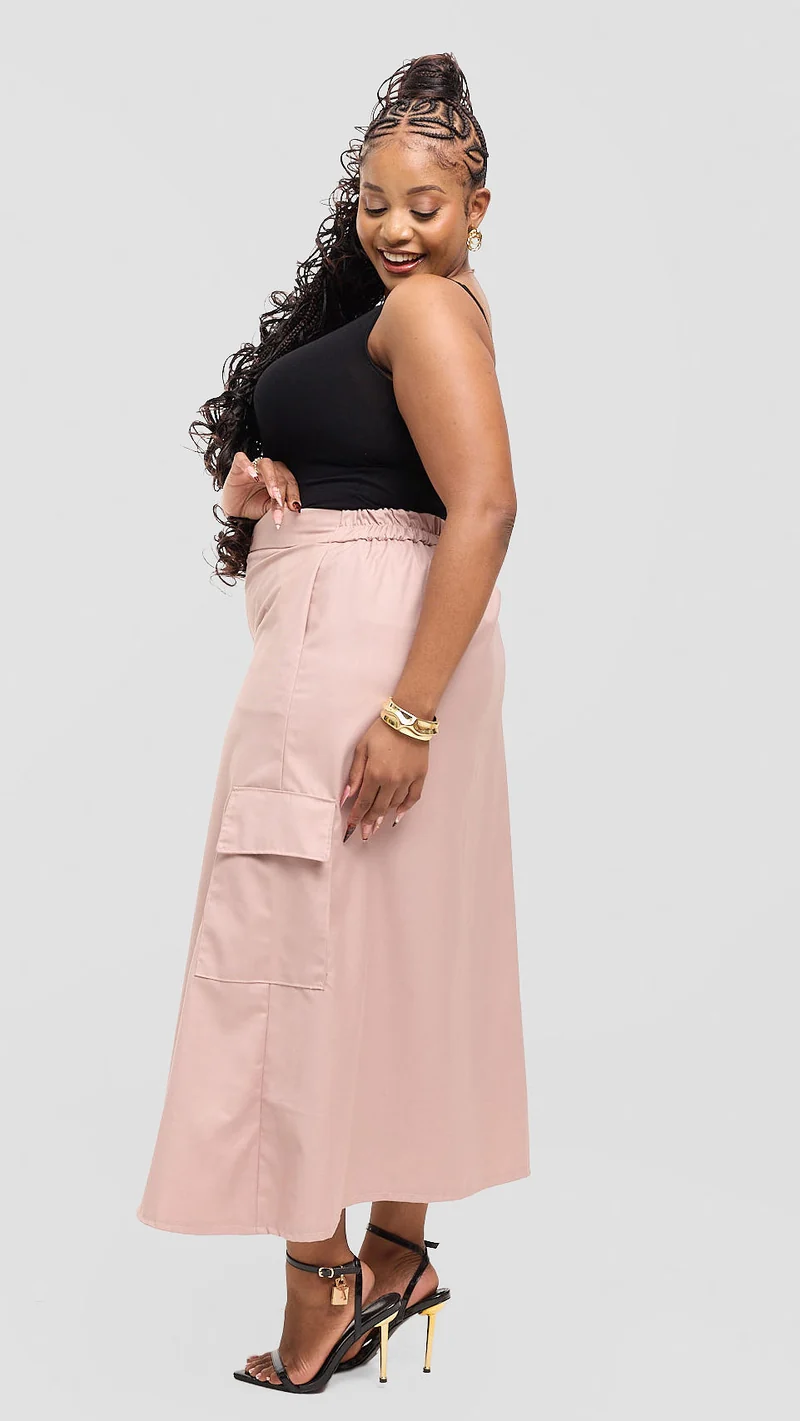 Eunike Zuri Maxi Cargo Skirt - Beige