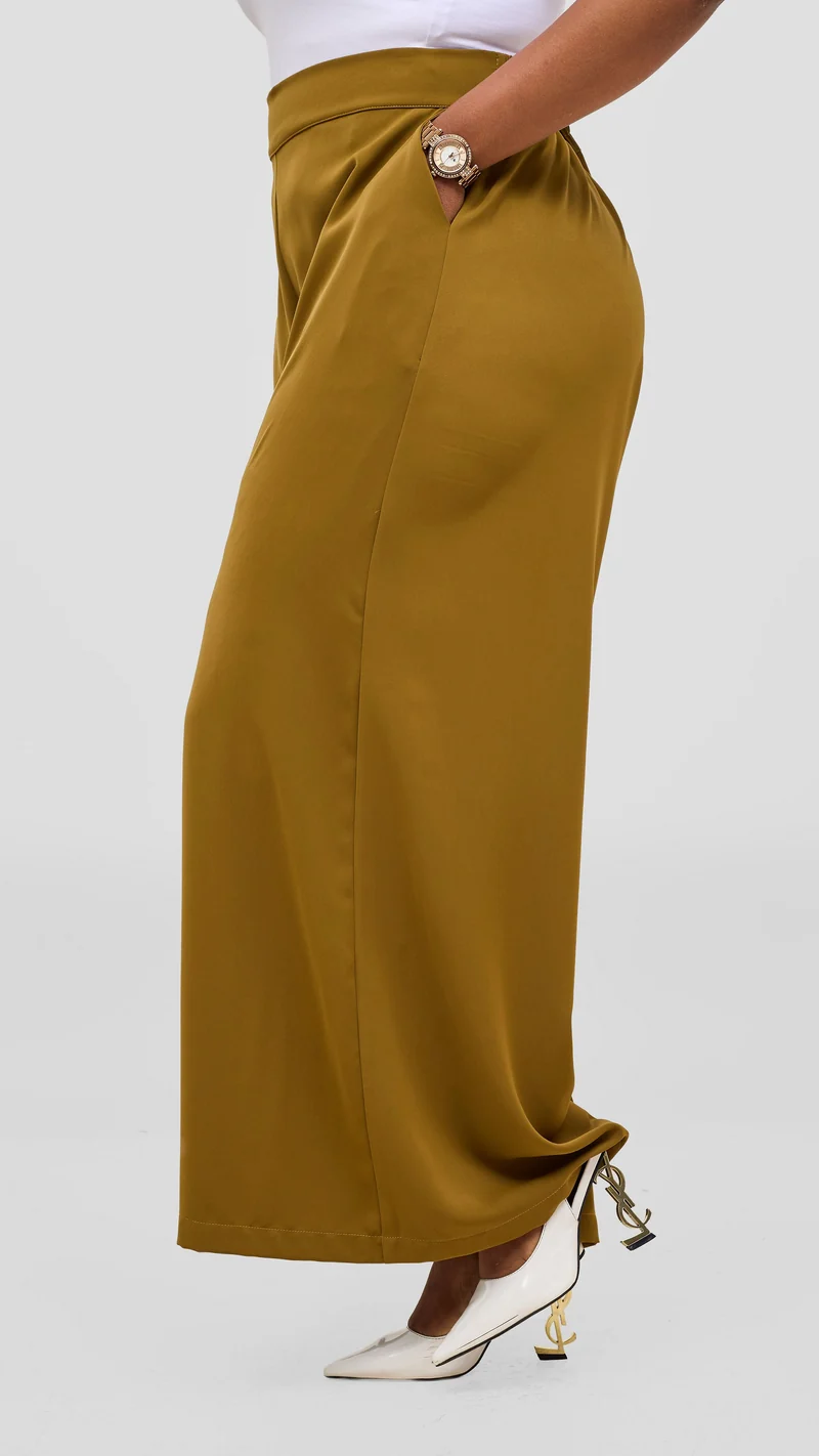 Vivo Talia Wide Leg Pants - Dark Olive