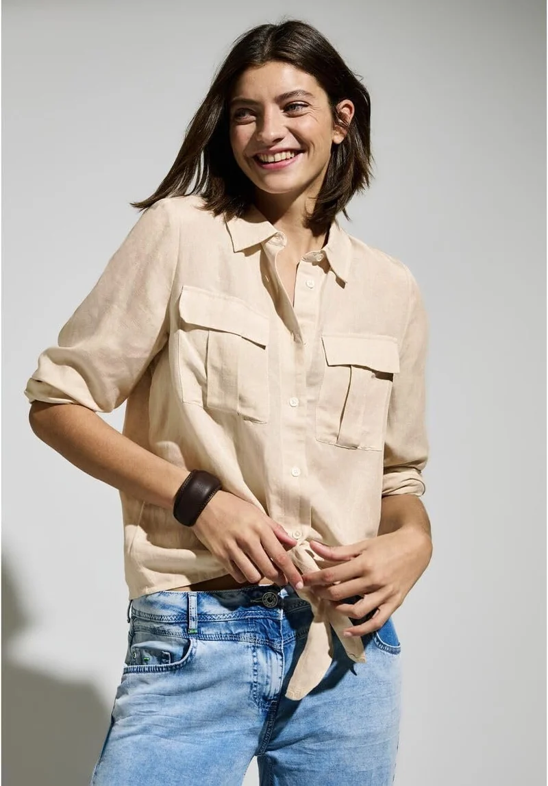 Cecil LINEN_LI/CV_ Solid Knot Blouse - 3303_B345363_16247