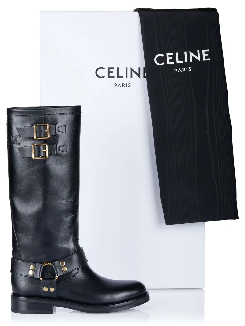 Celine Biker Stiefel schwarz