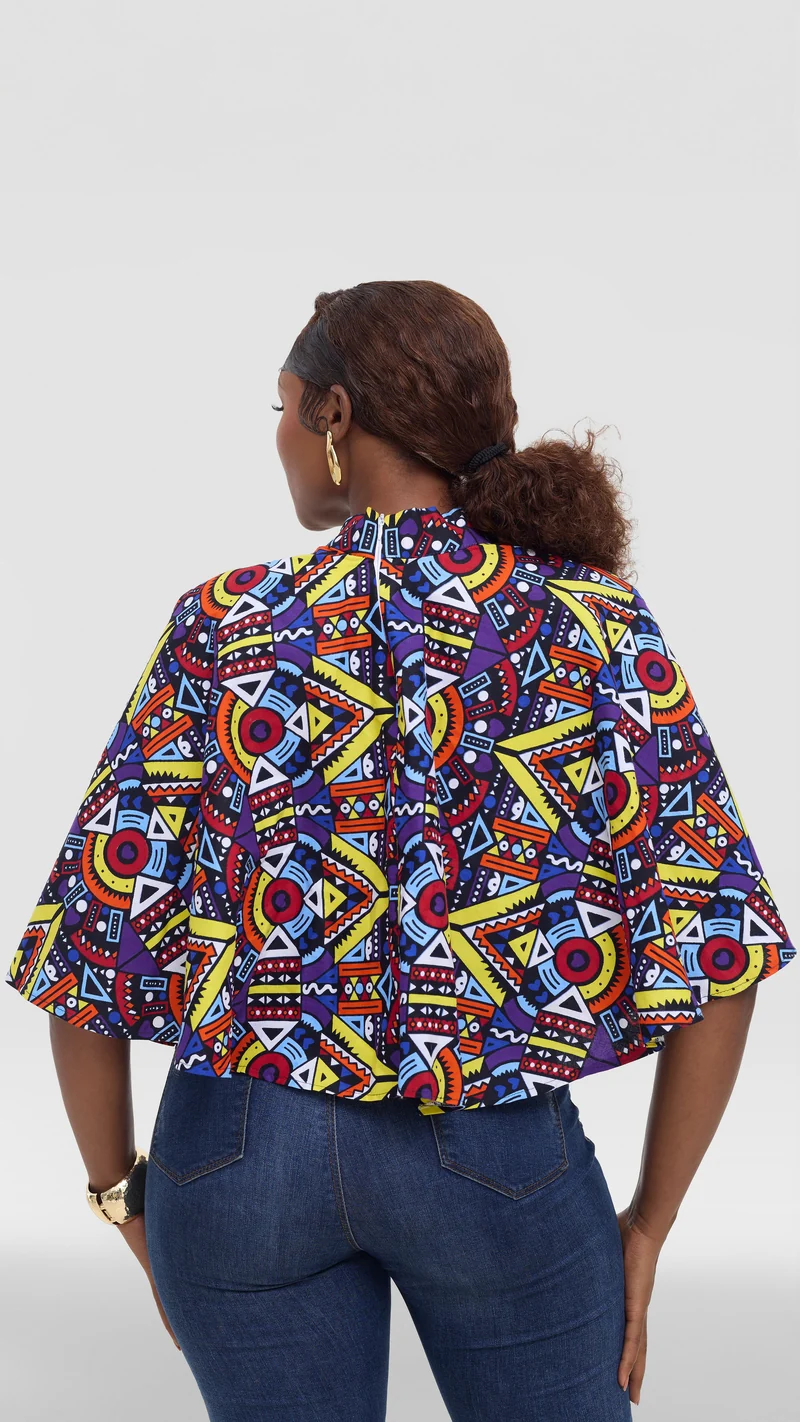 Princess Affair Ankara Cape - Multicolour (Freesize)
