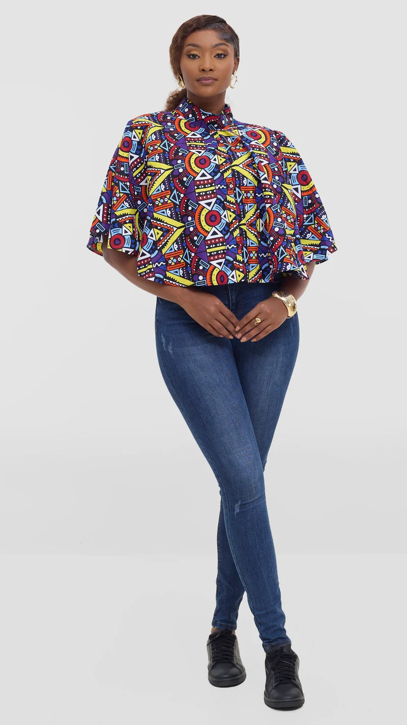 Princess Affair Ankara Cape - Multicolour (Freesize)