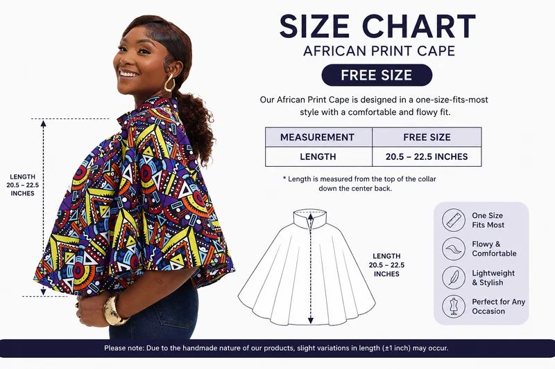 Princess Affair Ankara Cape - Multicolour (Freesize)