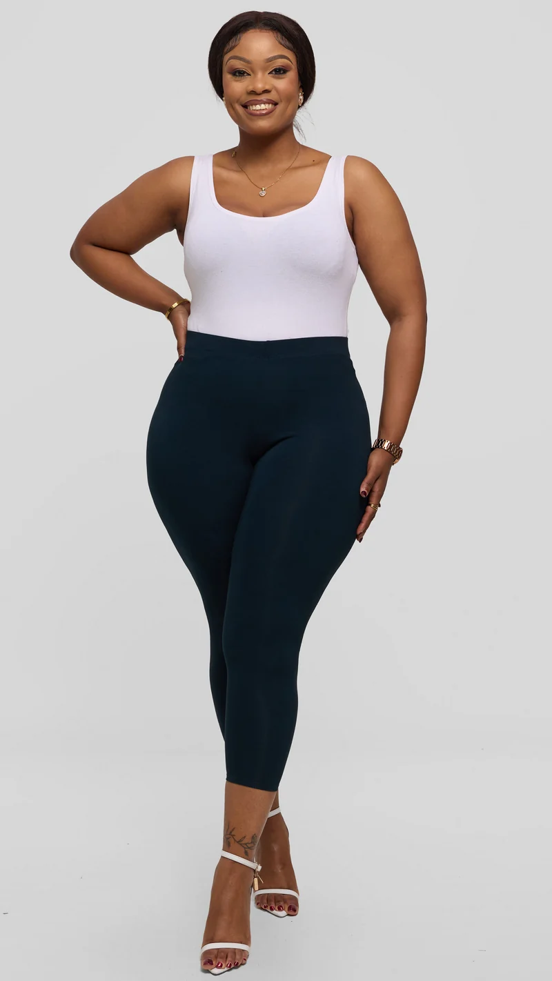 Vivo Basic Capri Leggings in Rayon - Dark Teal