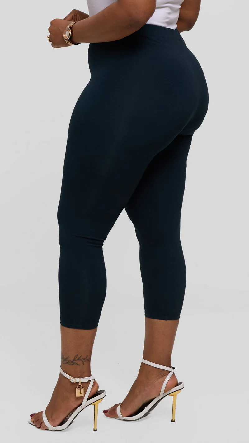 Vivo Basic Capri Leggings in Rayon - Dark Teal