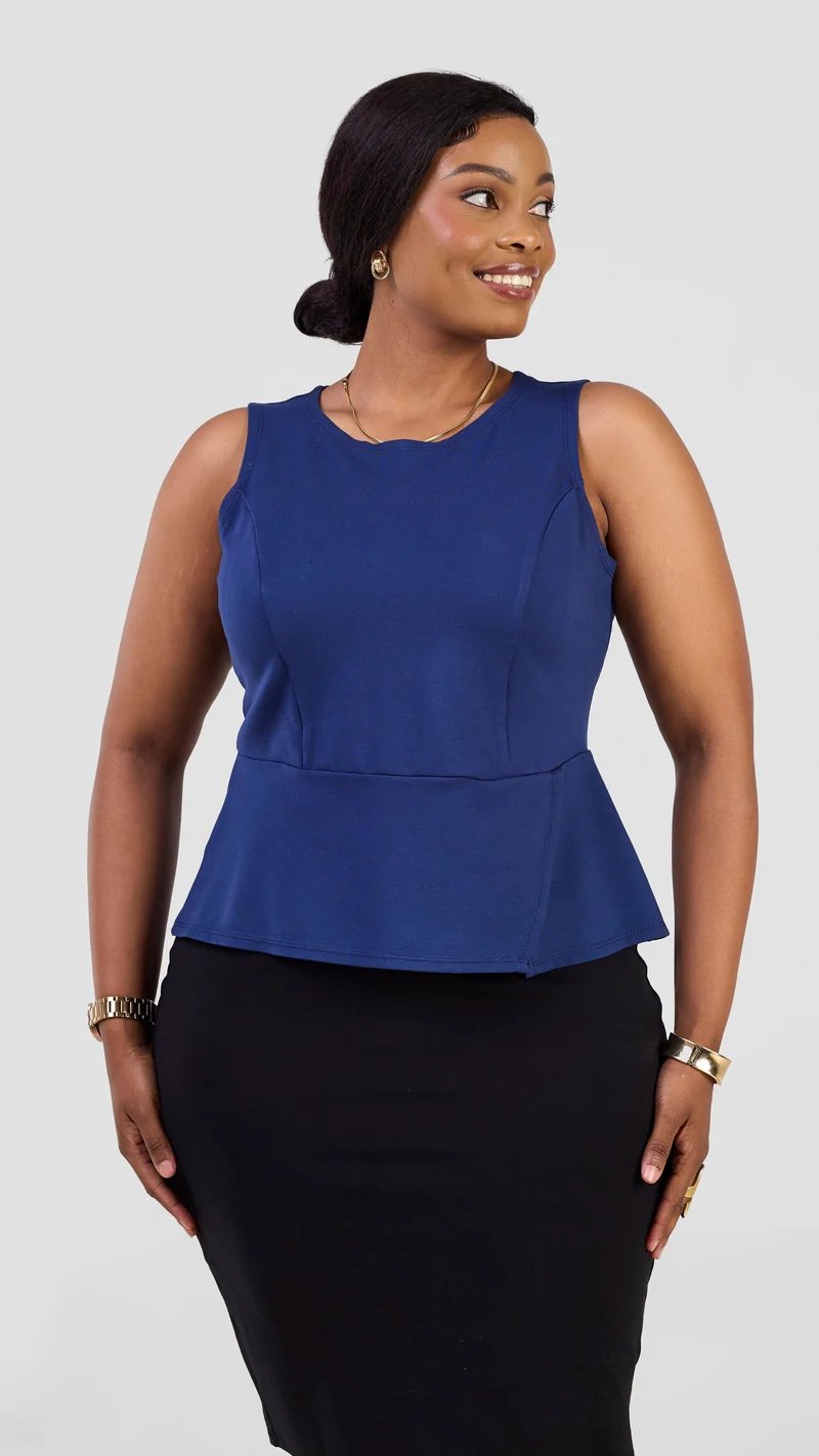 Vivo Lena Sleeveless Top - Navy