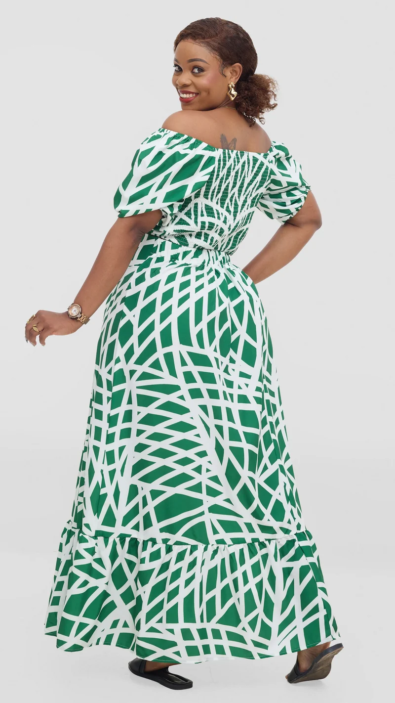 Tophad Closet Two Piece Skirt Set - Green Print