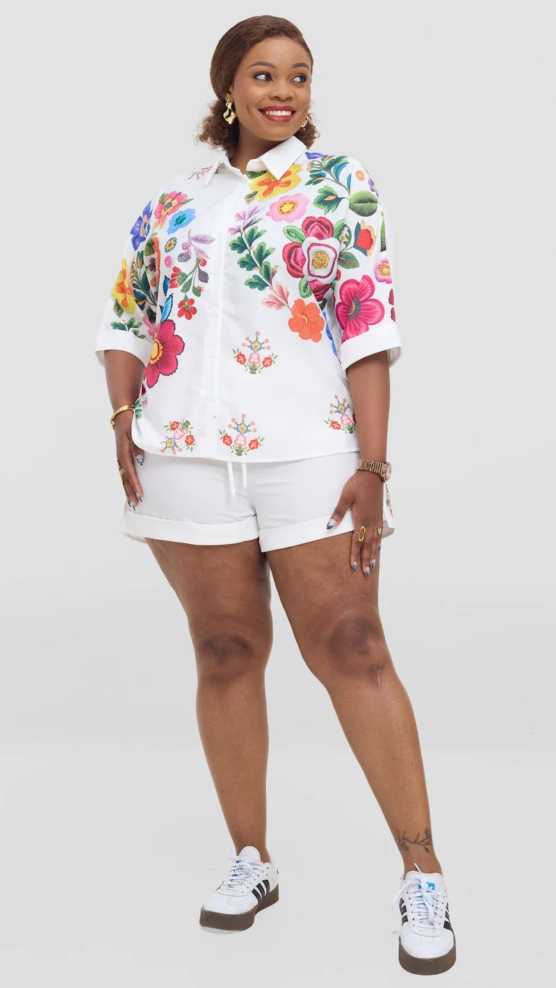Tophad Two-Piece Short Set - White Floral