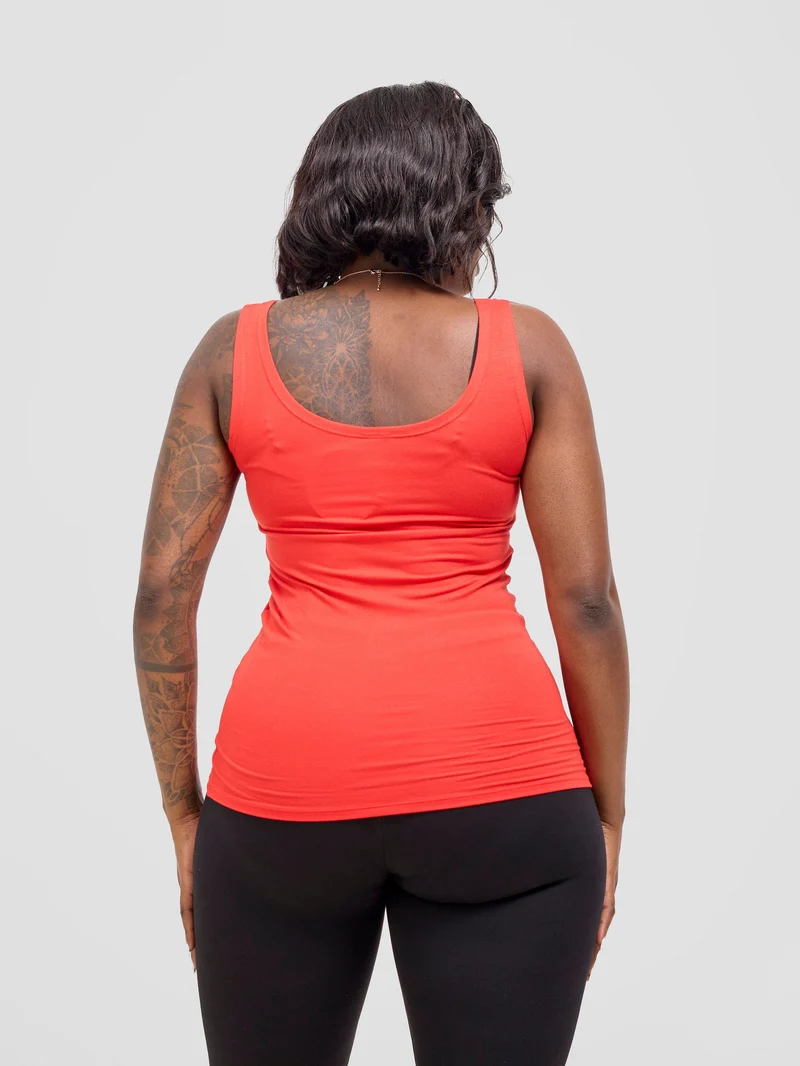 Vivo Basic Tank Top in Jersey - Red