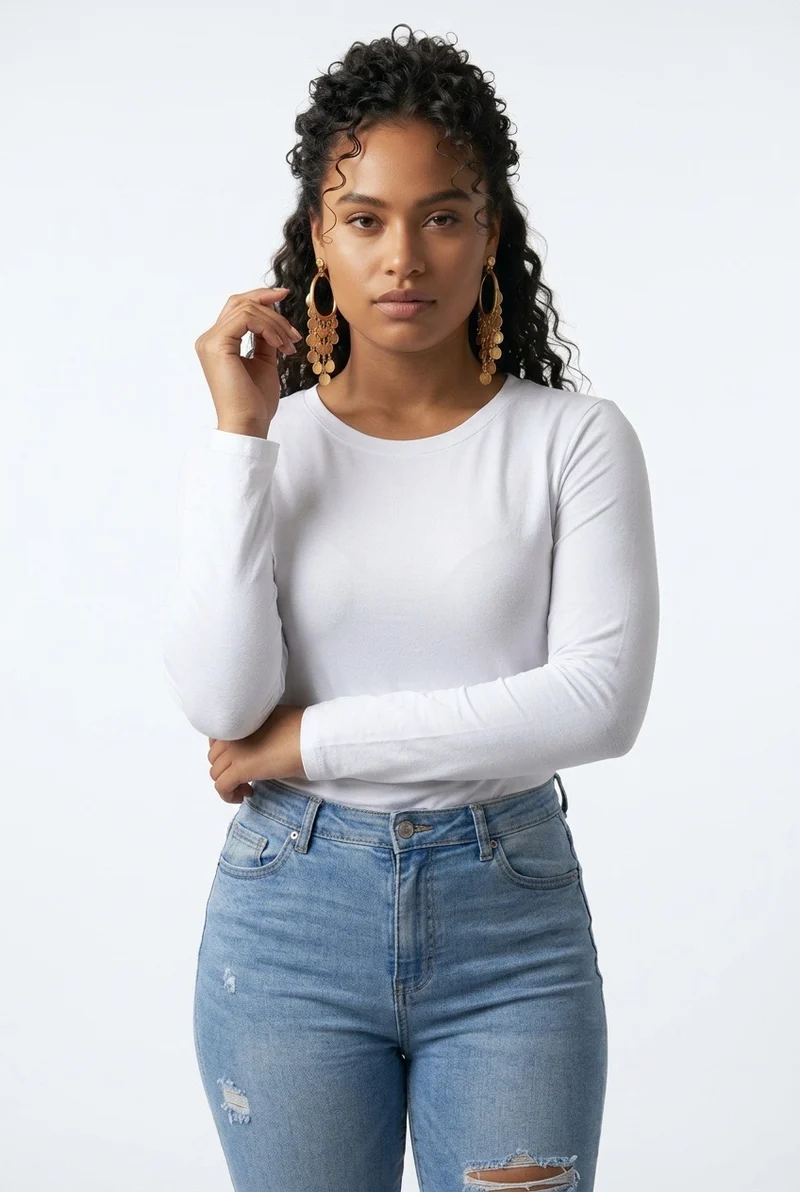 Stylish Sisters Basic long-sleeve T-shirt - White