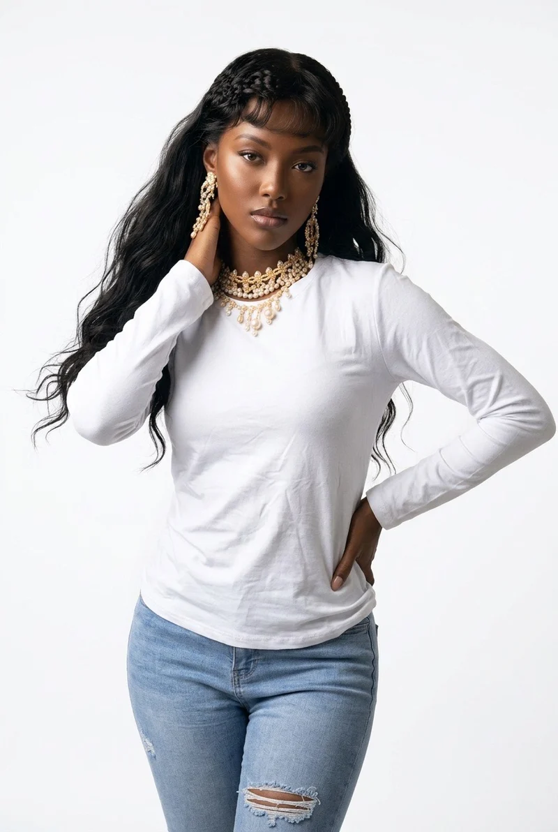 Stylish Sisters Basic long-sleeve T-shirt - White