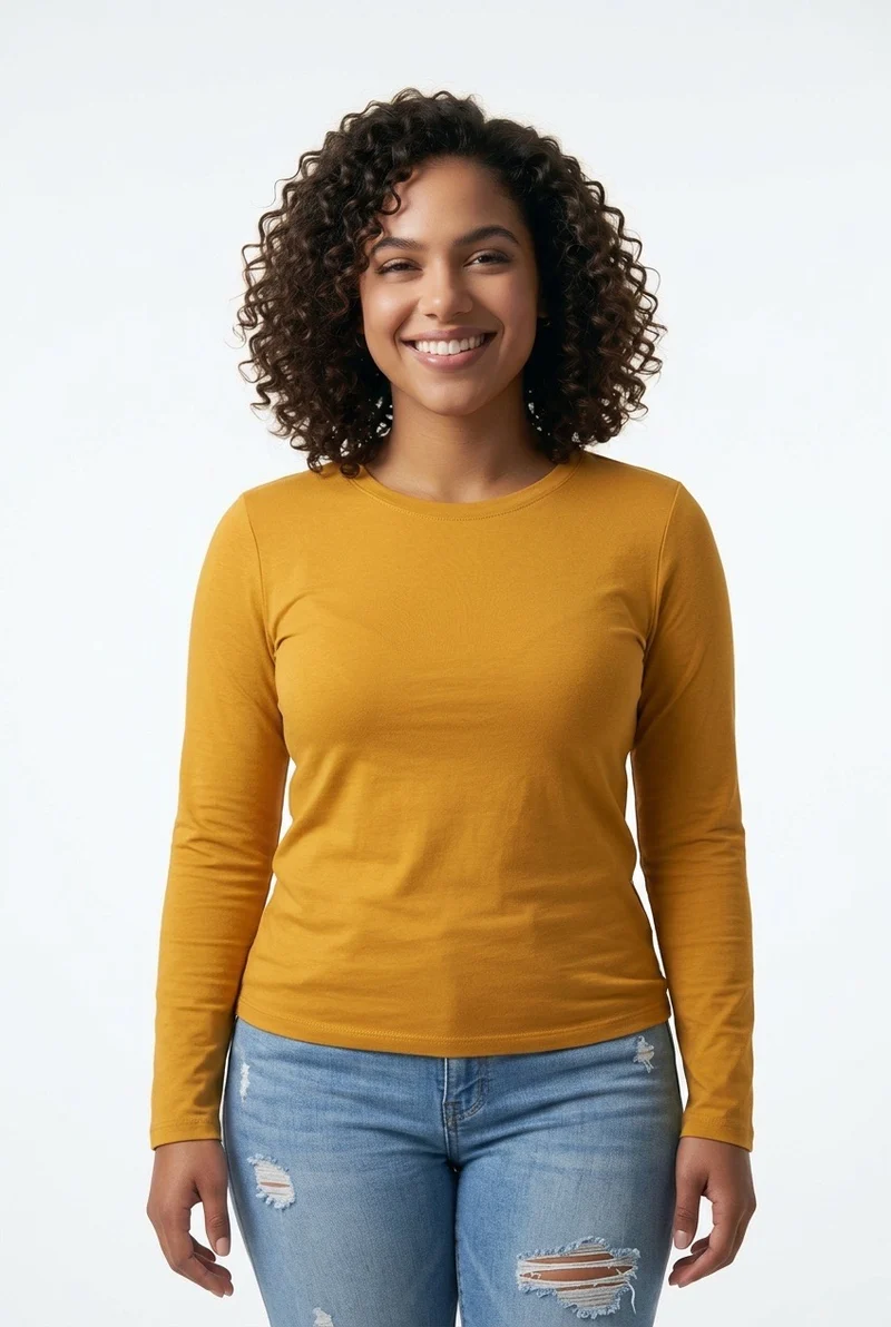 Stylish Sisters Basic long-sleeve T-shirt - Mustard Yellow