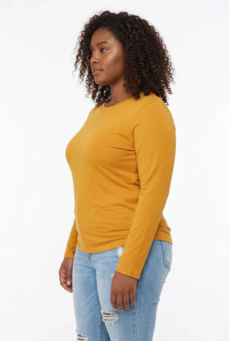 Stylish Sisters Basic long-sleeve T-shirt - Mustard Yellow