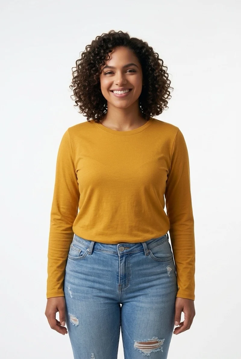 Stylish Sisters Basic long-sleeve T-shirt - Mustard Yellow