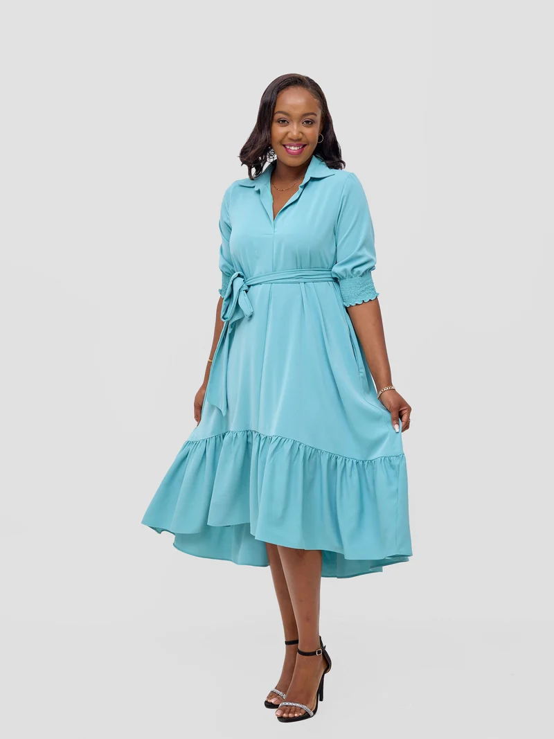 Vivo Serwa Flounce Dress - Mint