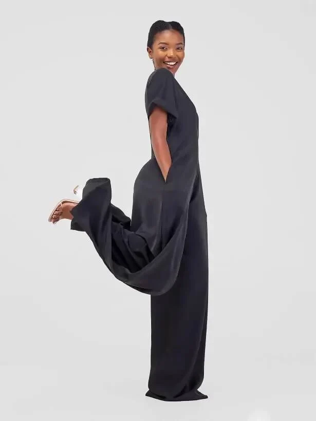 African Yuva Cham Jumpsuit - Black