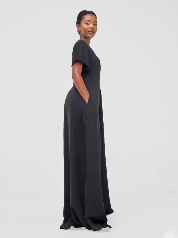 African Yuva Cham Jumpsuit - Black