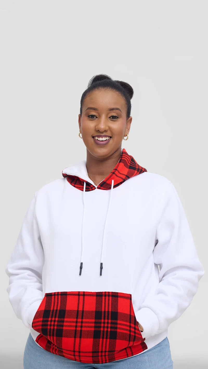 Princess Affair Hood with Front Maasai Detail - White