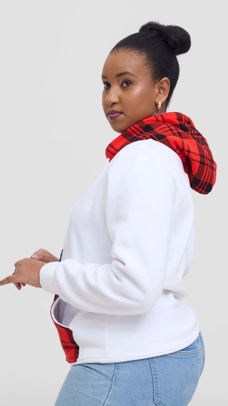 Princess Affair Hood with Front Maasai Detail - White