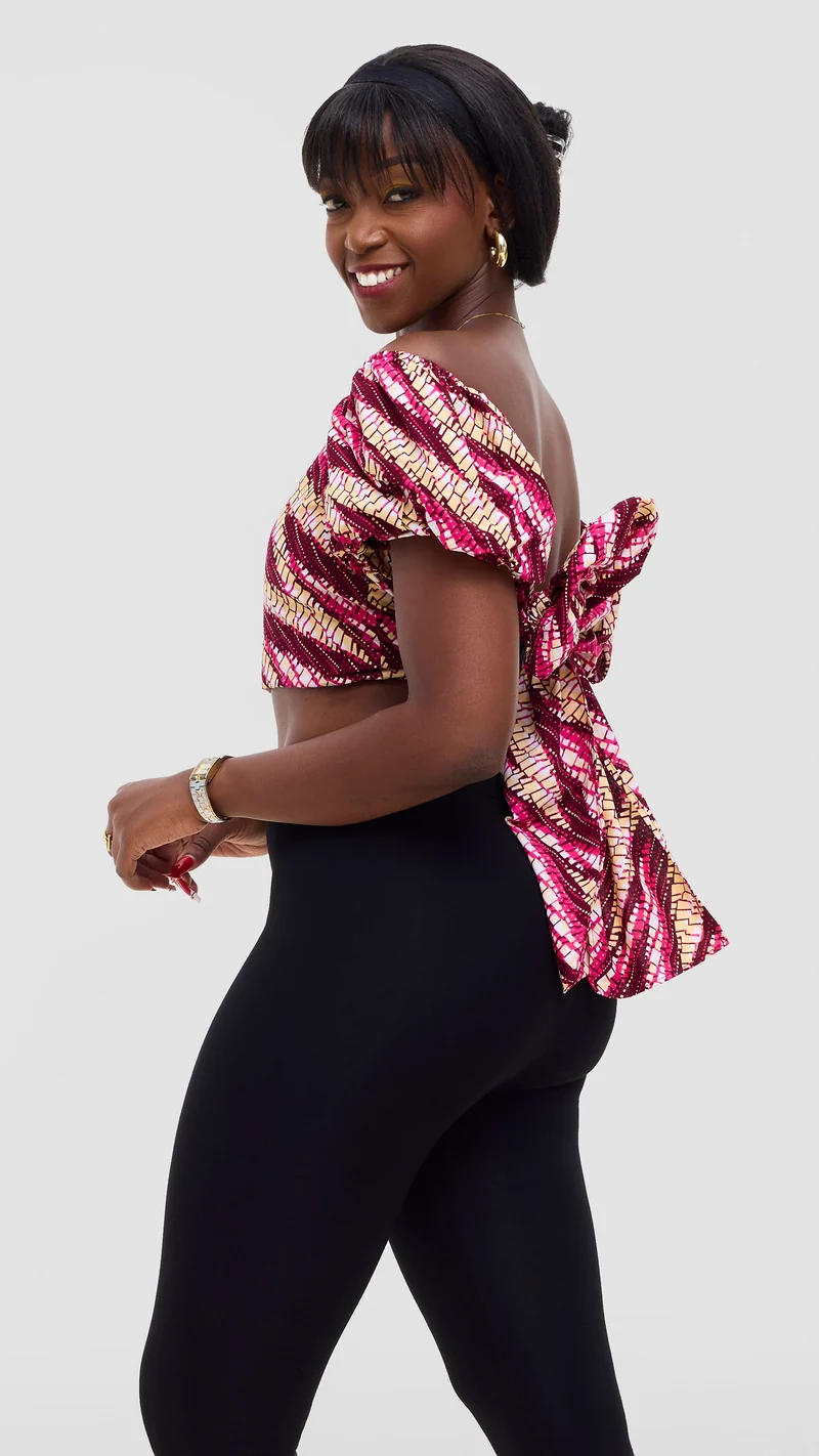 Safari Tafari Wrap Top - Songwe Print