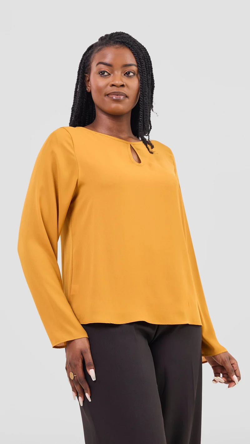 Vivo Sierra Long Sleeve Top(Double Layered) - Mustard