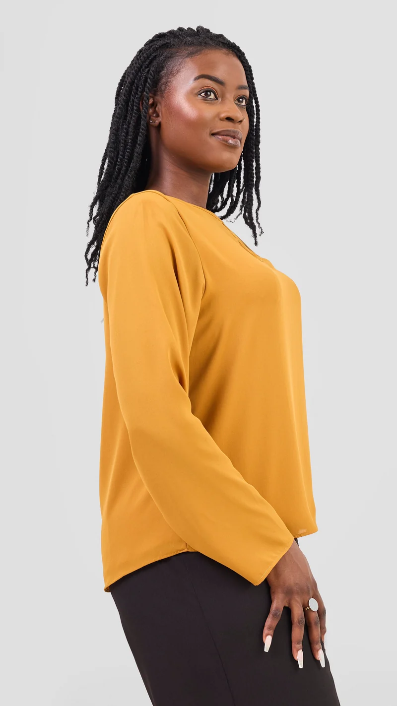 Vivo Sierra Long Sleeve Top(Double Layered) - Mustard
