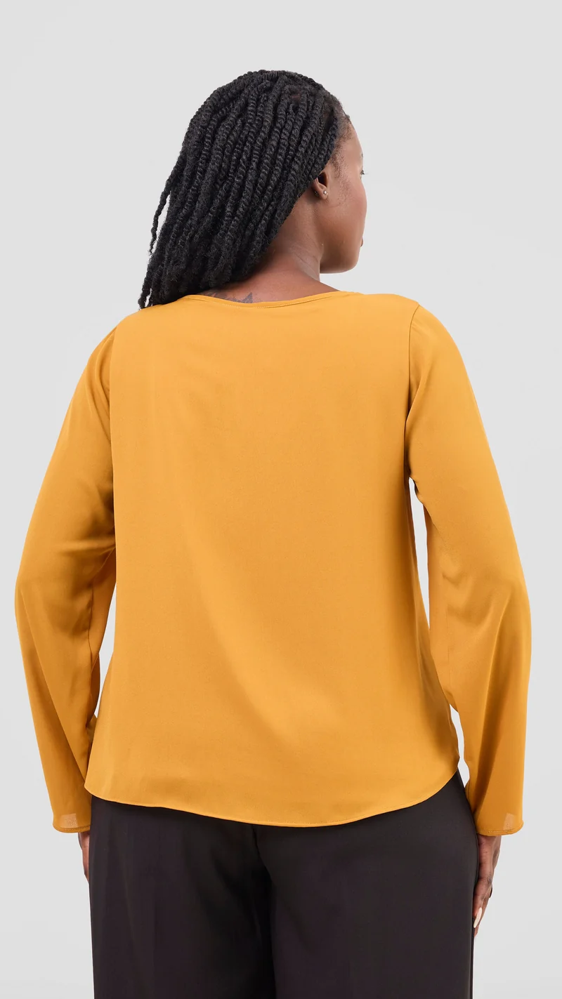 Vivo Sierra Long Sleeve Top(Double Layered) - Mustard