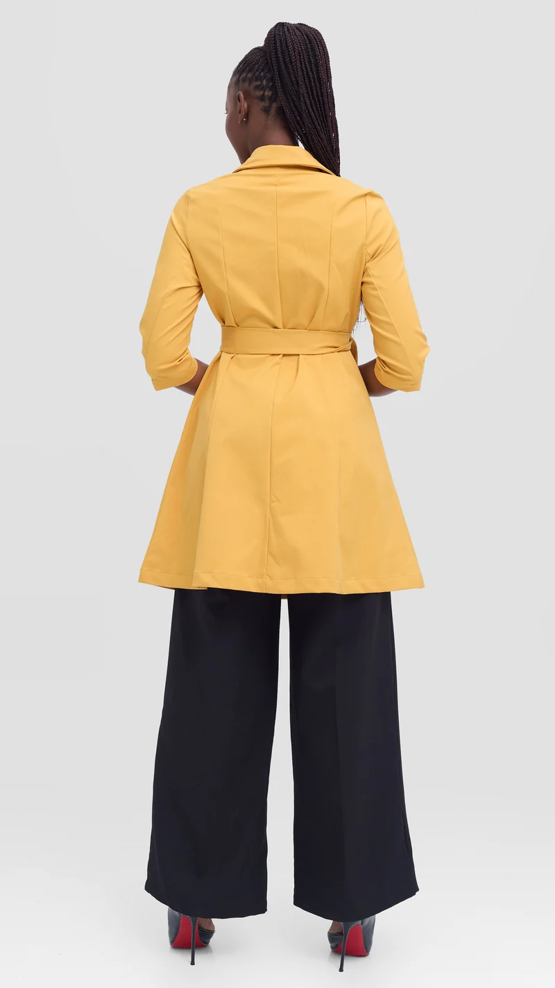 Vivo Aleri Trench Coat Dress - Mustard