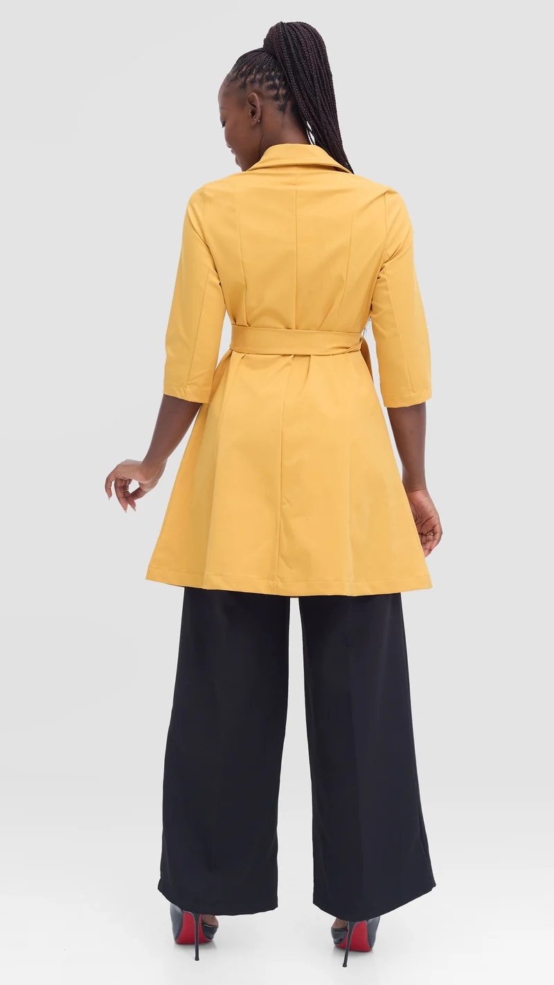 Vivo Aleri Trench Coat Dress - Mustard