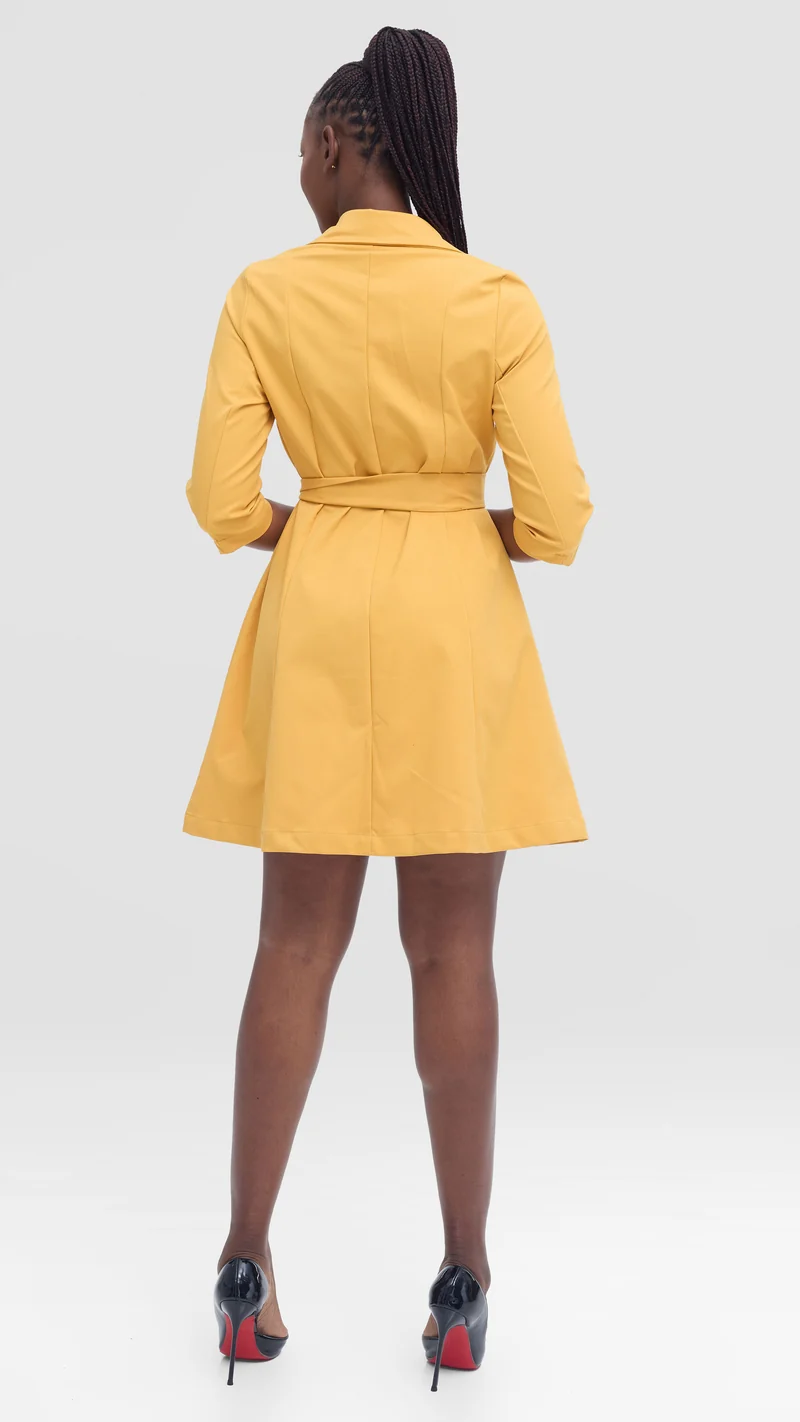Vivo Aleri Trench Coat Dress - Mustard