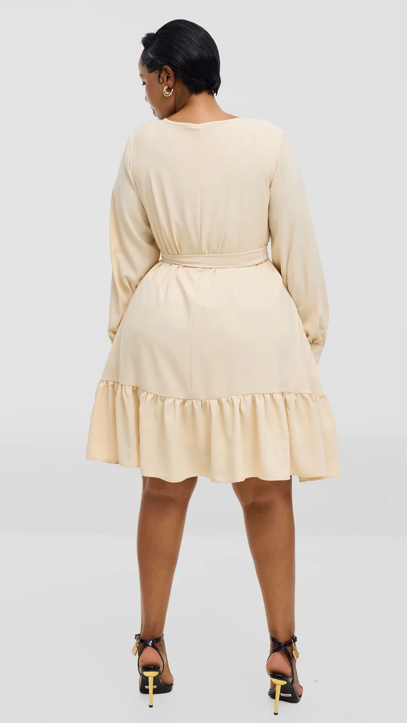 Vivo Serwa Tent Dress In Crepe - Buttermilk