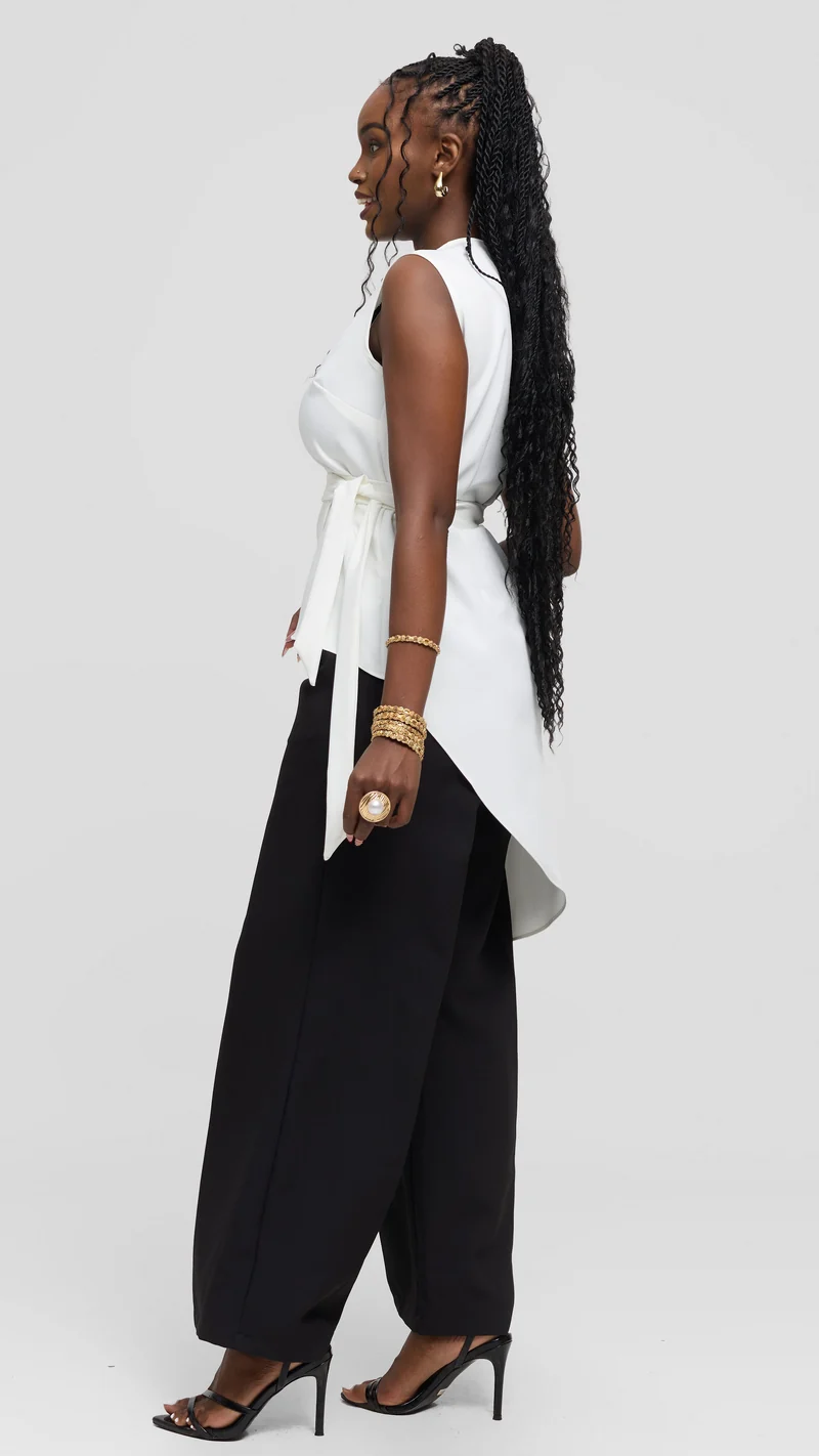 Vivo Wrap Top in Crepe - White