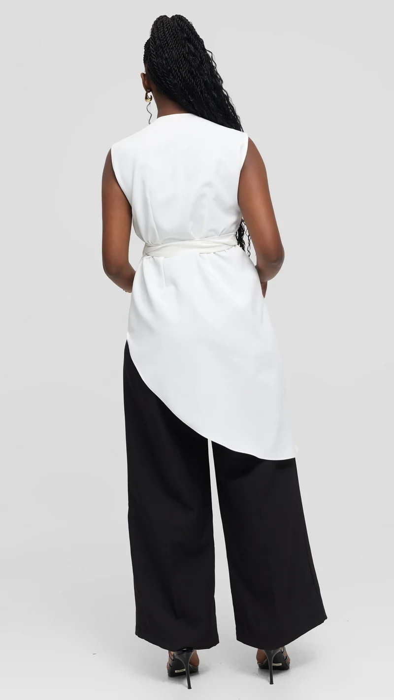 Vivo Wrap Top in Crepe - White