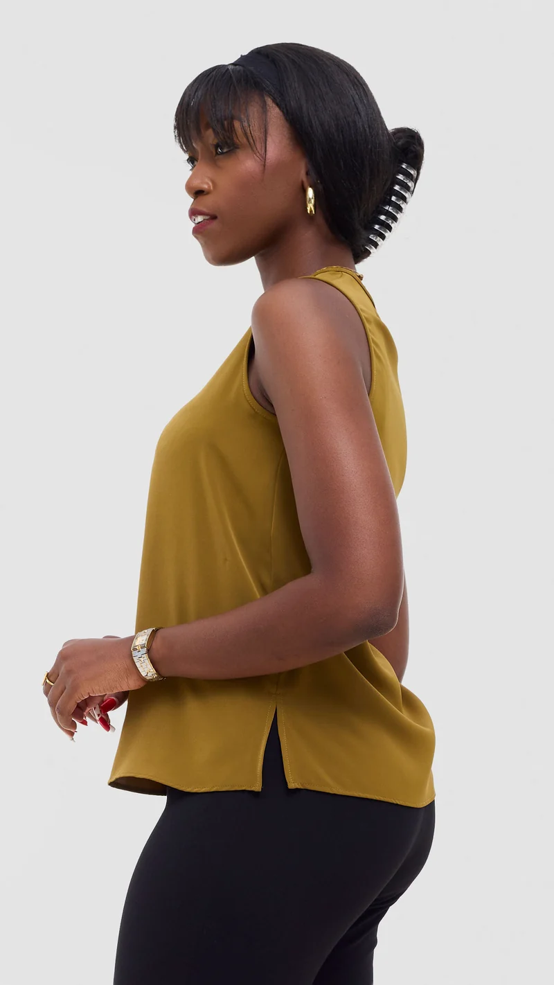 Vivo Talia Sleeveless Tank Top - Dark Olive